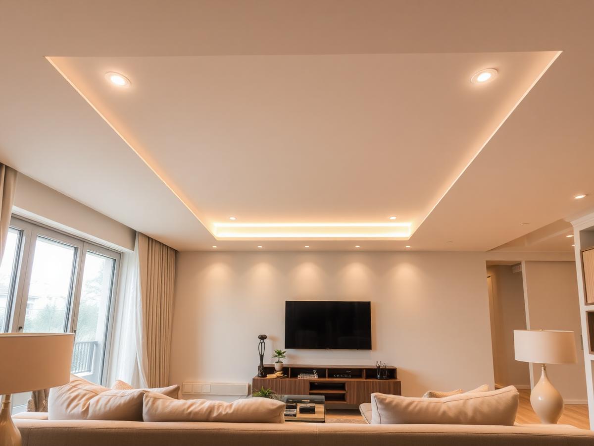 Modern LED aydınlatma kurulumu